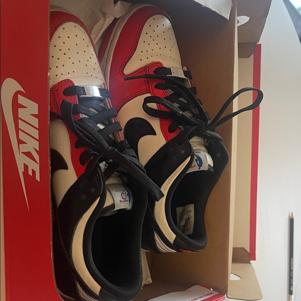 Authentic Nike Red, White, and Black Athletic Shoes
